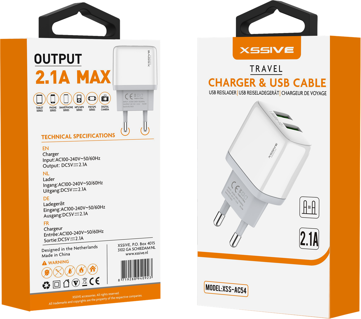 Xssive Duo USB Adapter XSS-AC54 - Wit