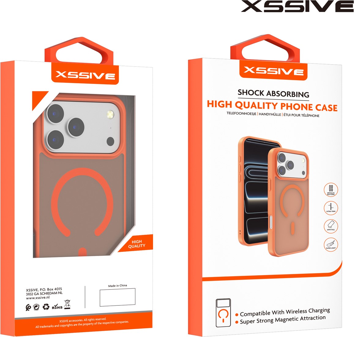 Xssive Back case met MagSafe iPhone 17 serie - oranje