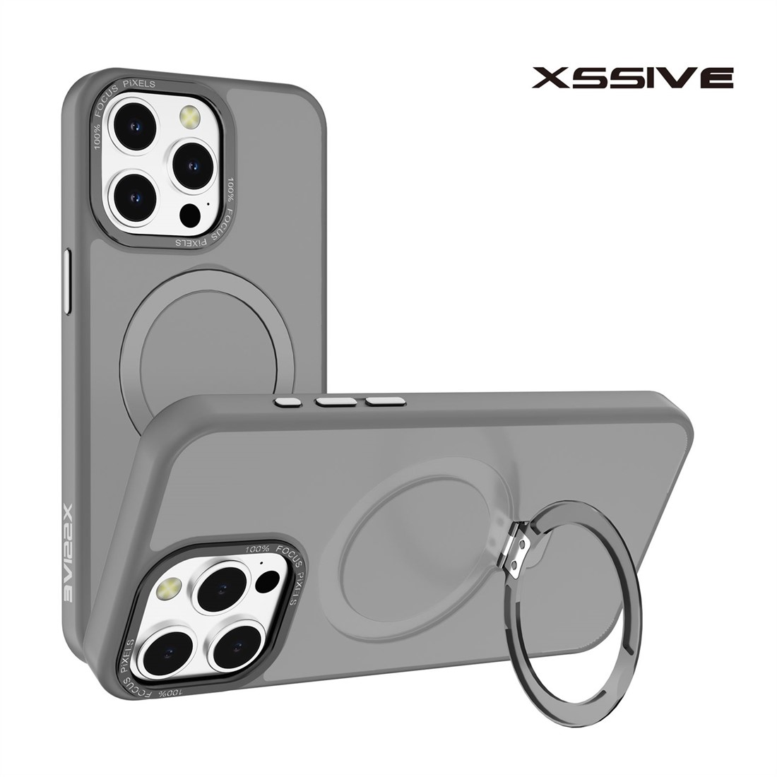 Xssive Back case met MagSafe en stand - grijs