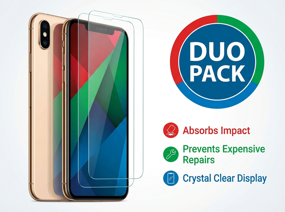 Glashelder clear glass screen protector - Duo pack