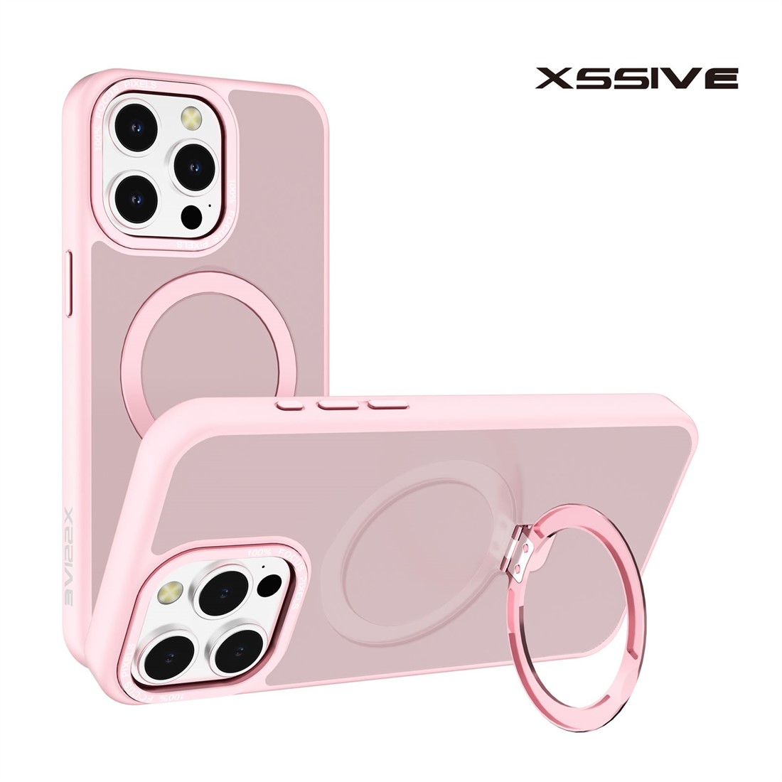 Xssive Back case met MagSafe en stand - roze