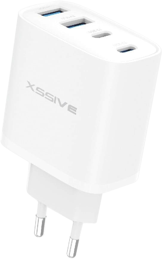 Xssive 40W GaN Snellader met 4 Poorten – USB-C & USB-A Multi Port Charger – Power Delivery – Wit (XSS-AC84)
