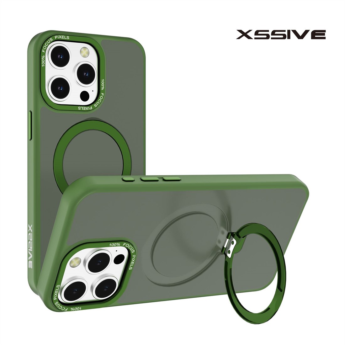 Xssive Back case met MagSafe en stand - groen