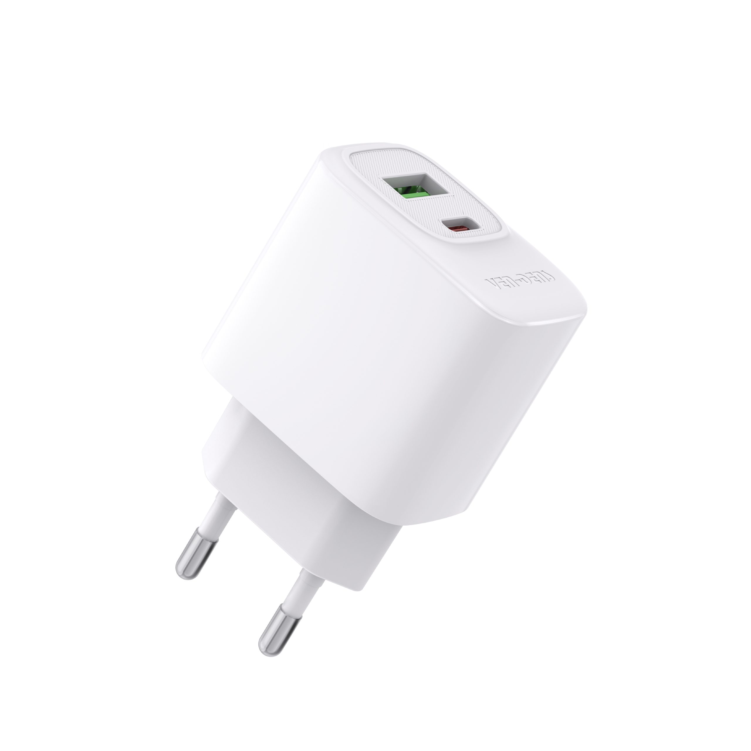 20W Snellader USB-C + USB-A – Power Delivery Fast Charger – Dual Port Oplader – iPhone & Samsung – zwart