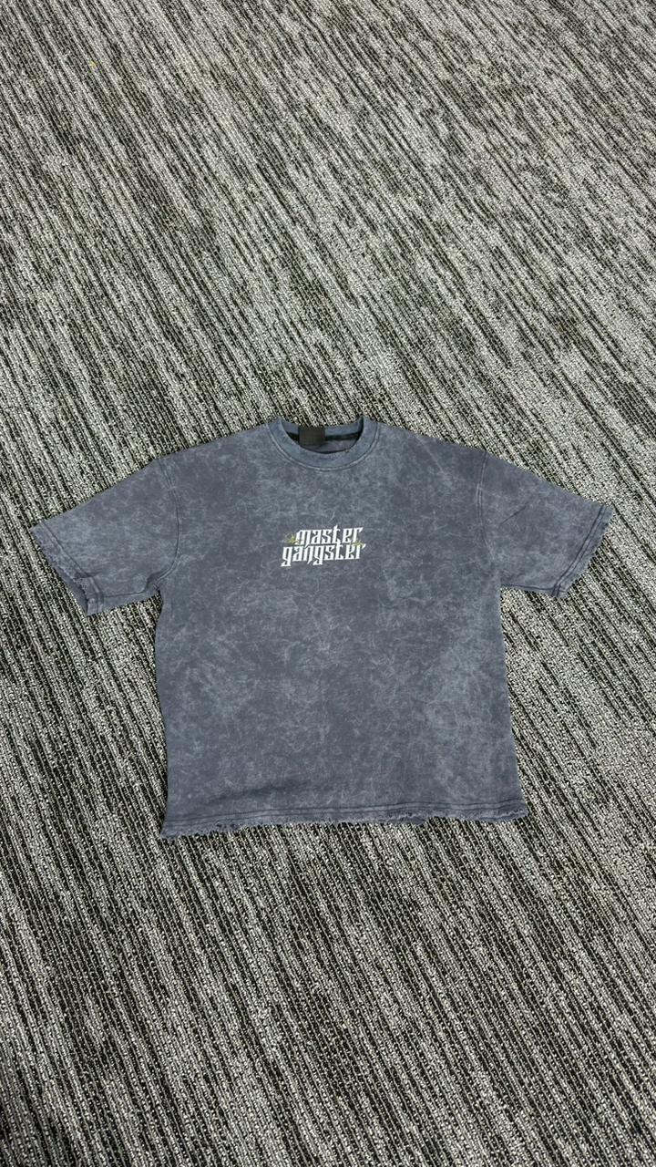 gangster ripped acid washed T-shirt