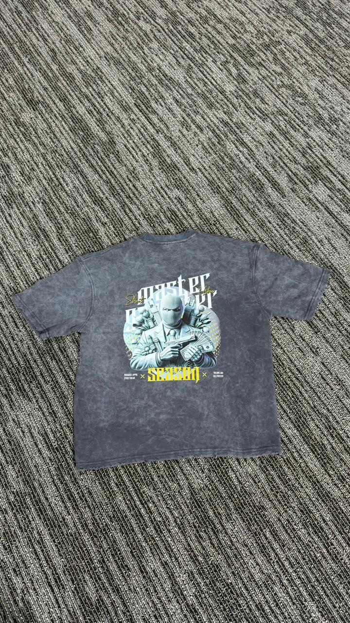 gangster ripped acid washed T-shirt
