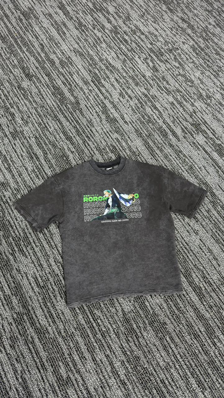 zoro ripped acid washed T-Shirt