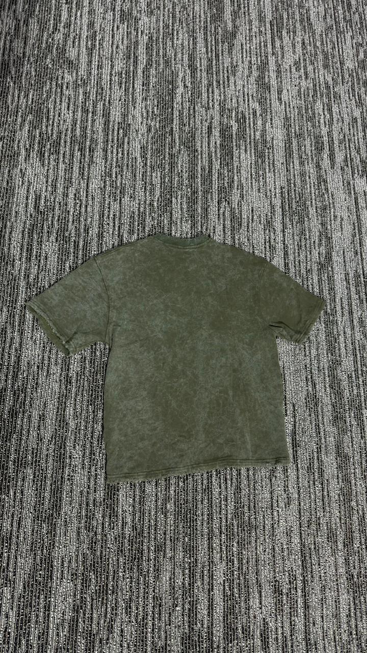 Olive Green acid washed T-Shirt