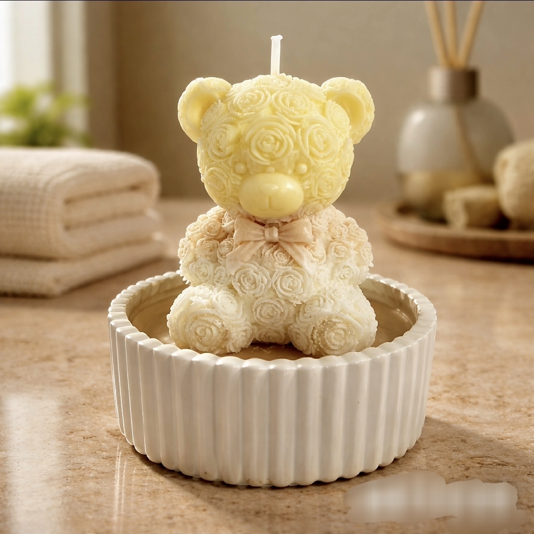 Baby Teddy Bear Candle Bowl