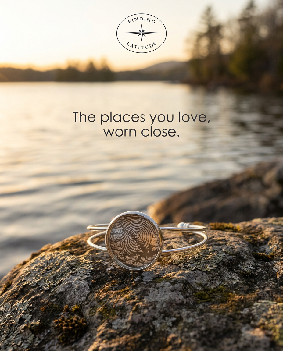 The Lake Fingerprint Collection Bracelet - Personalize your Latitude Today