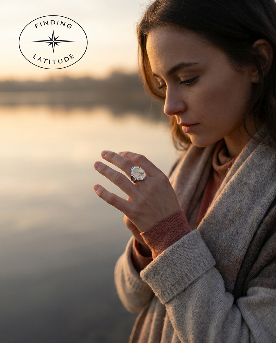 The Lake Fingerprint Collection Ring - Personalize your Latitude Today