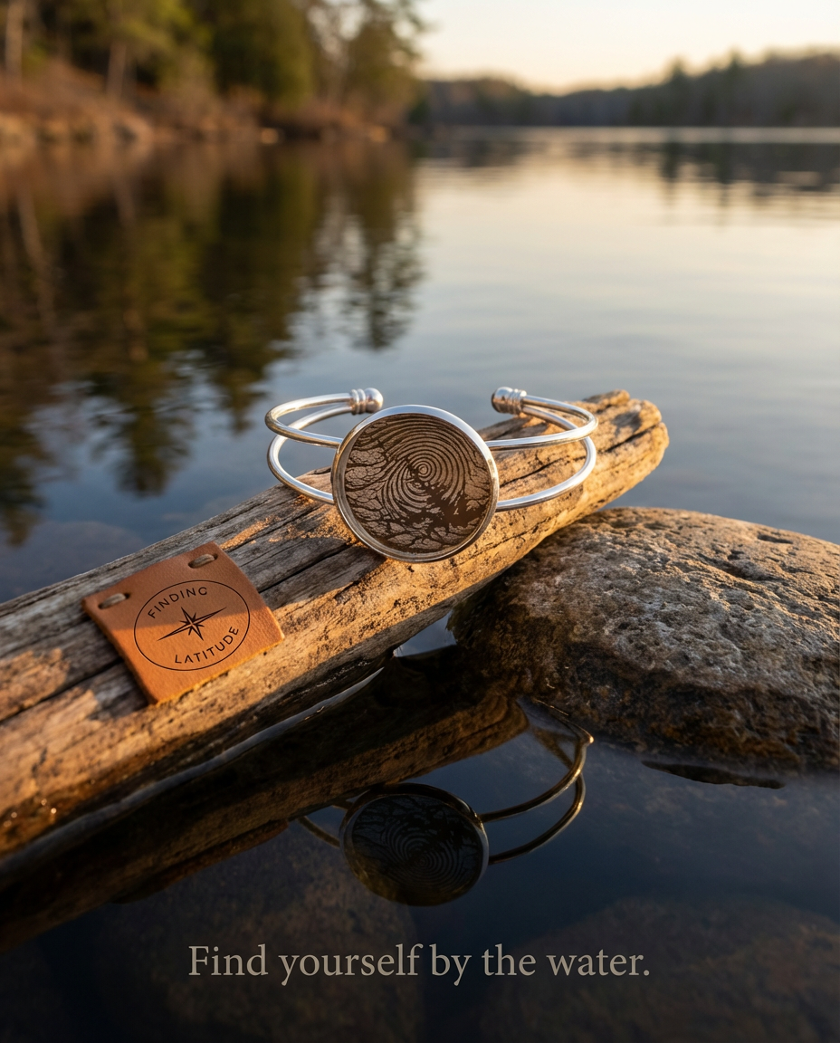 The Lake Fingerprint Collection Bracelet - Personalize your Latitude Today
