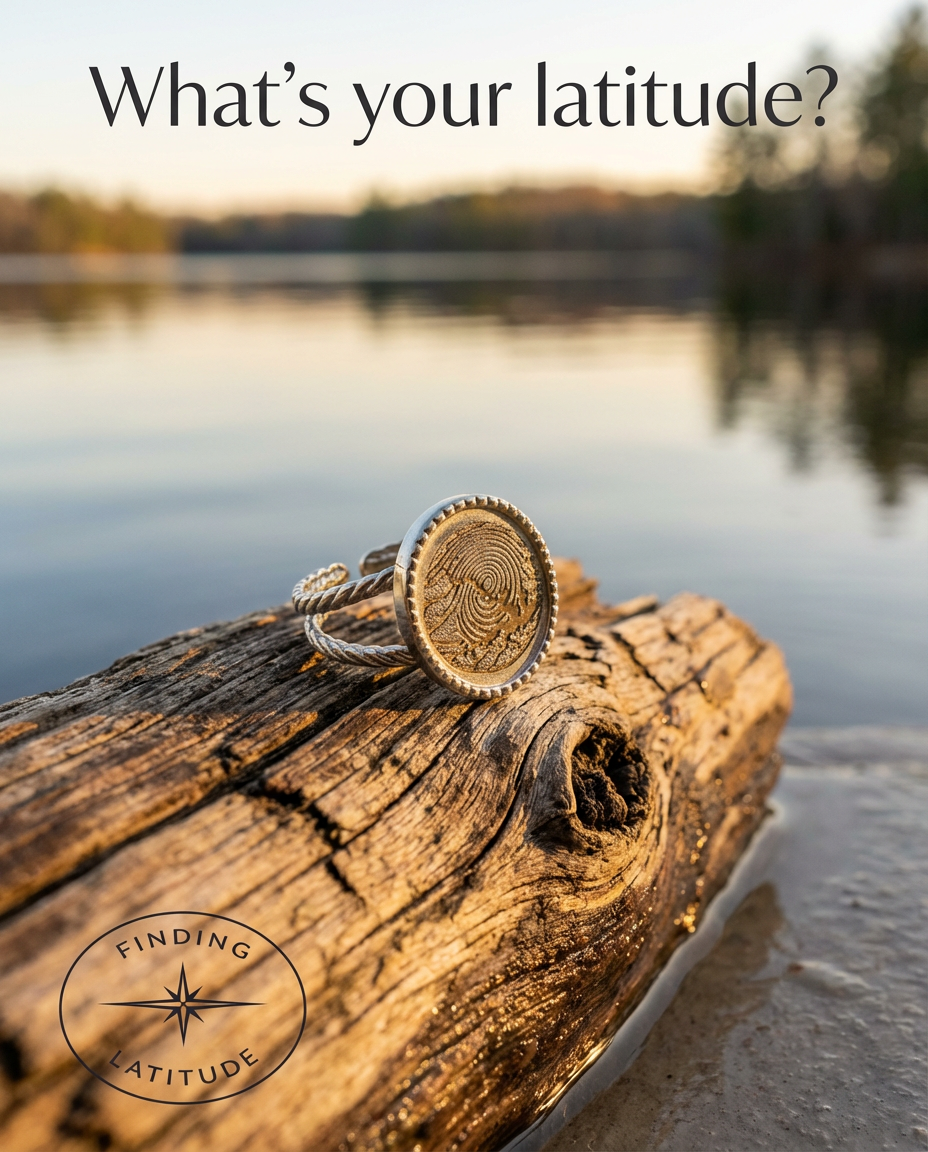 The Lake Fingerprint Collection Ring - Personalize your Latitude Today