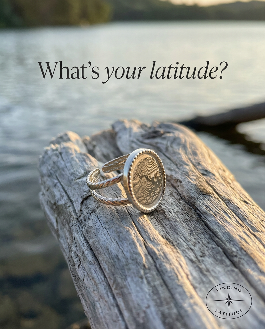 The Lake Fingerprint Collection Ring - Personalize your Latitude Today