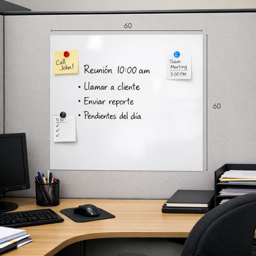 Pizarra Adhesiva Ferrosa Blanca Brillante