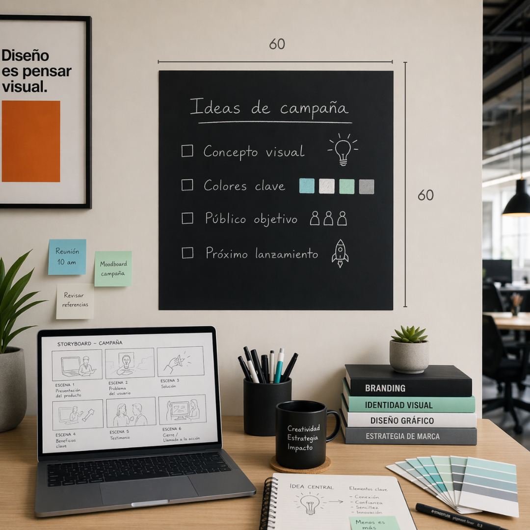 Pizarra Adhesiva Ferrosa Negra