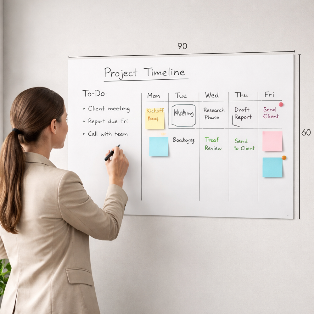 Pizarra Adhesiva Ferrosa Blanca Mate