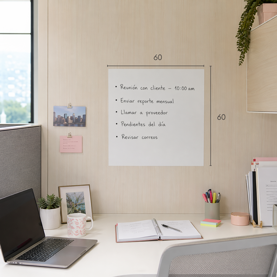 Pizarra Adhesiva Ferrosa Blanca Mate