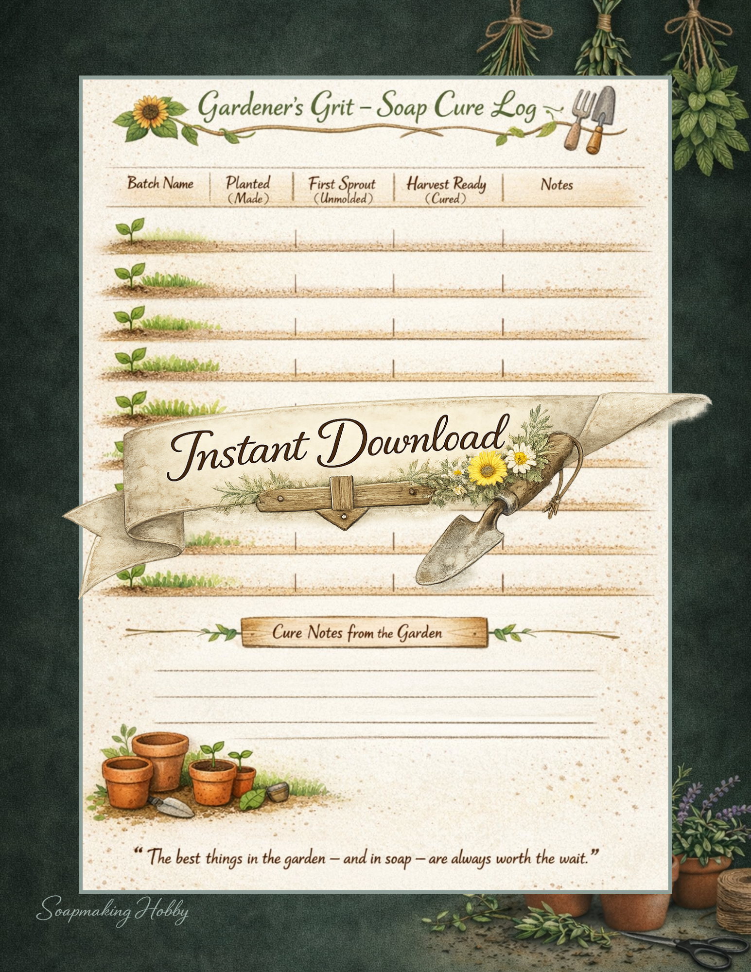 Gardener’s Grit Soapmaking Journal 