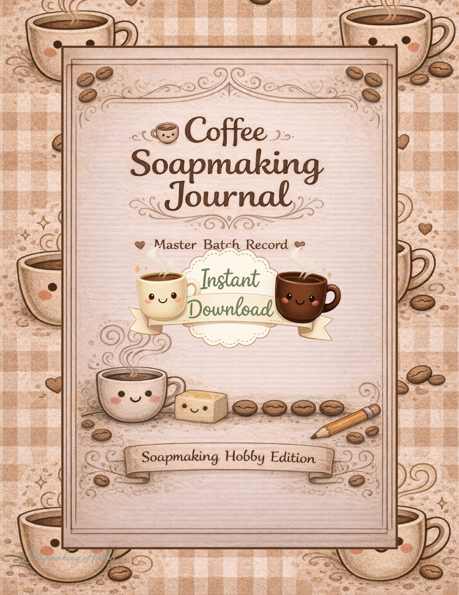 Coffee Soapmaking Journal Printable Bundle | Soap Batch Log, Recipe Planner, Soap Business Tracker, Handmade Soap Organizer PDF
