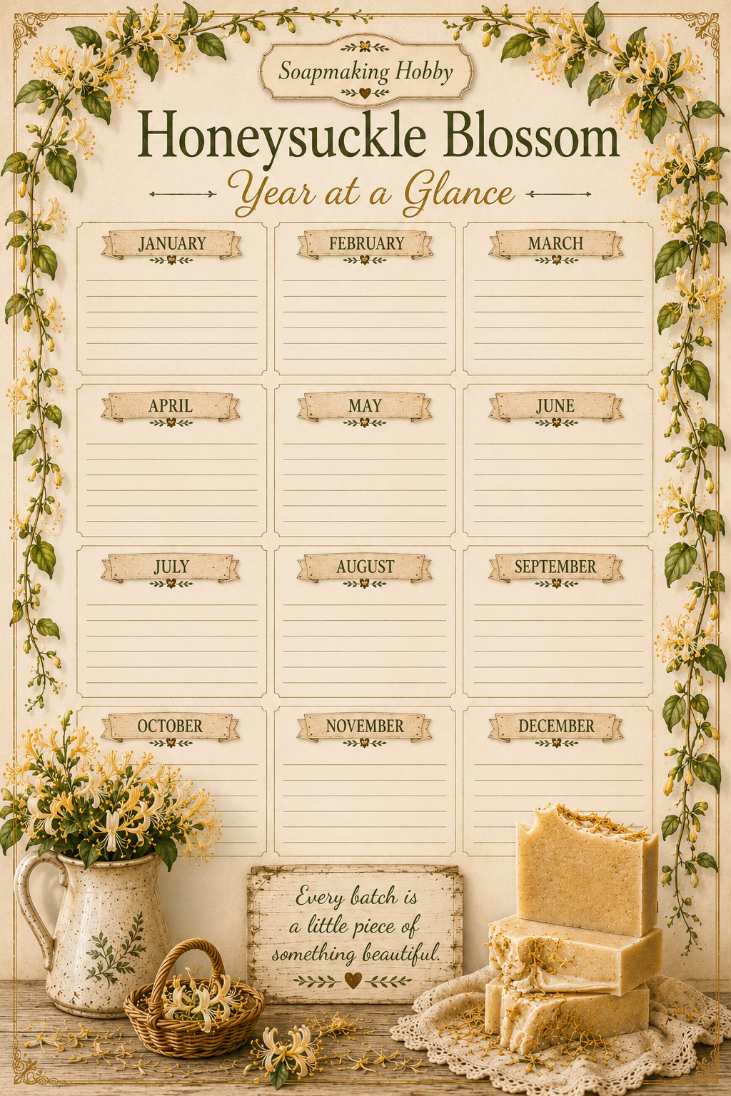 Honeysuckle Blossom Vegans Soap Recipe and Journal 