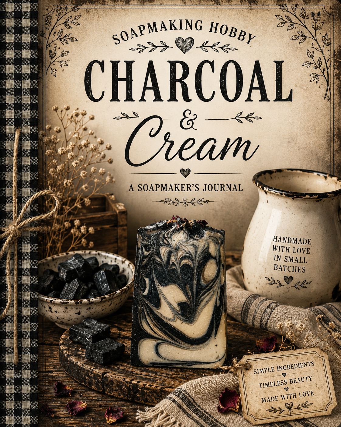 Charcoal & Cream Soapmaking Journal | Printable Soap Journal | Soap Recipe Book | Soapmaking Planner | Digital PDF | Soapmaker Gift
