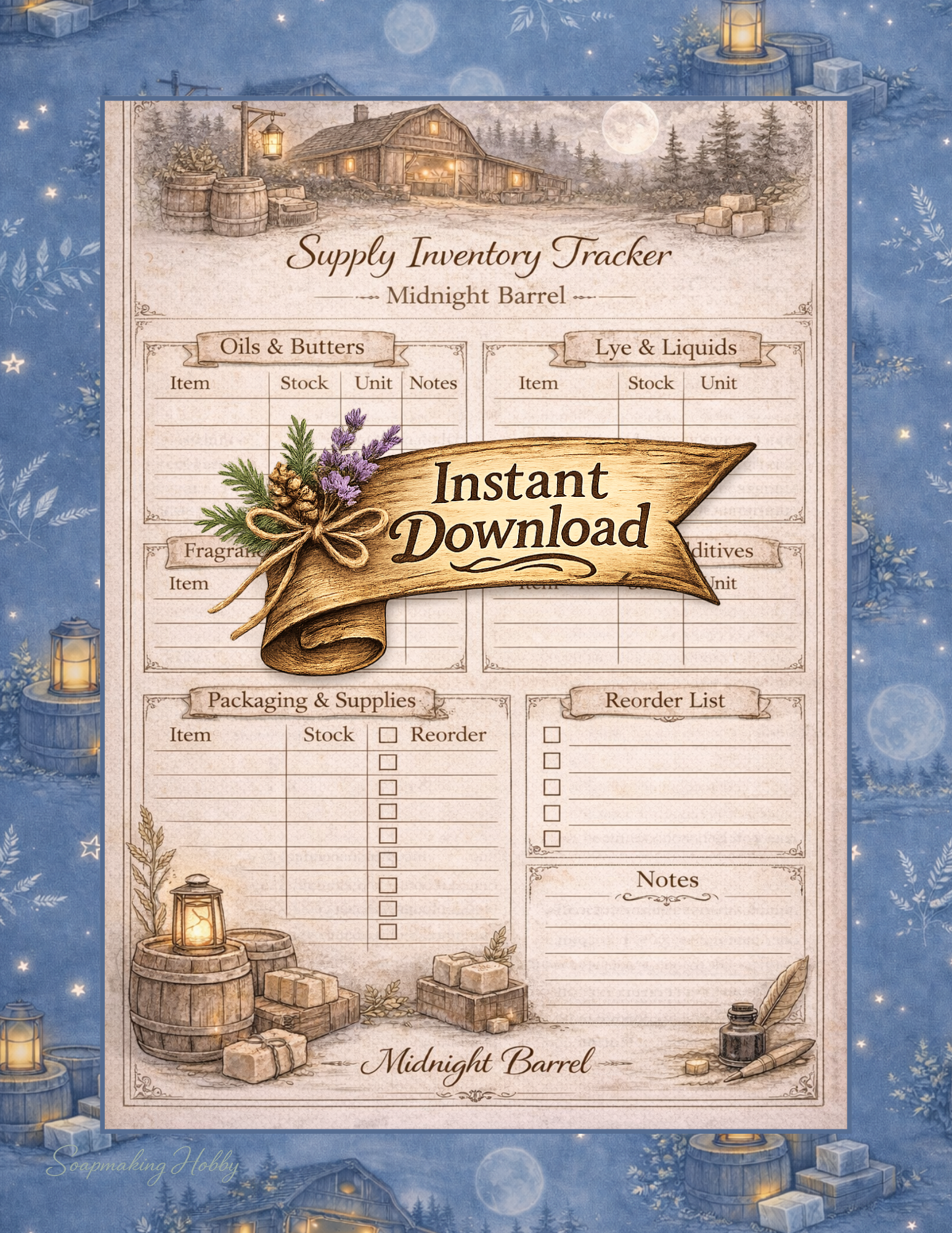 Midnight Barrel Soap Journal 