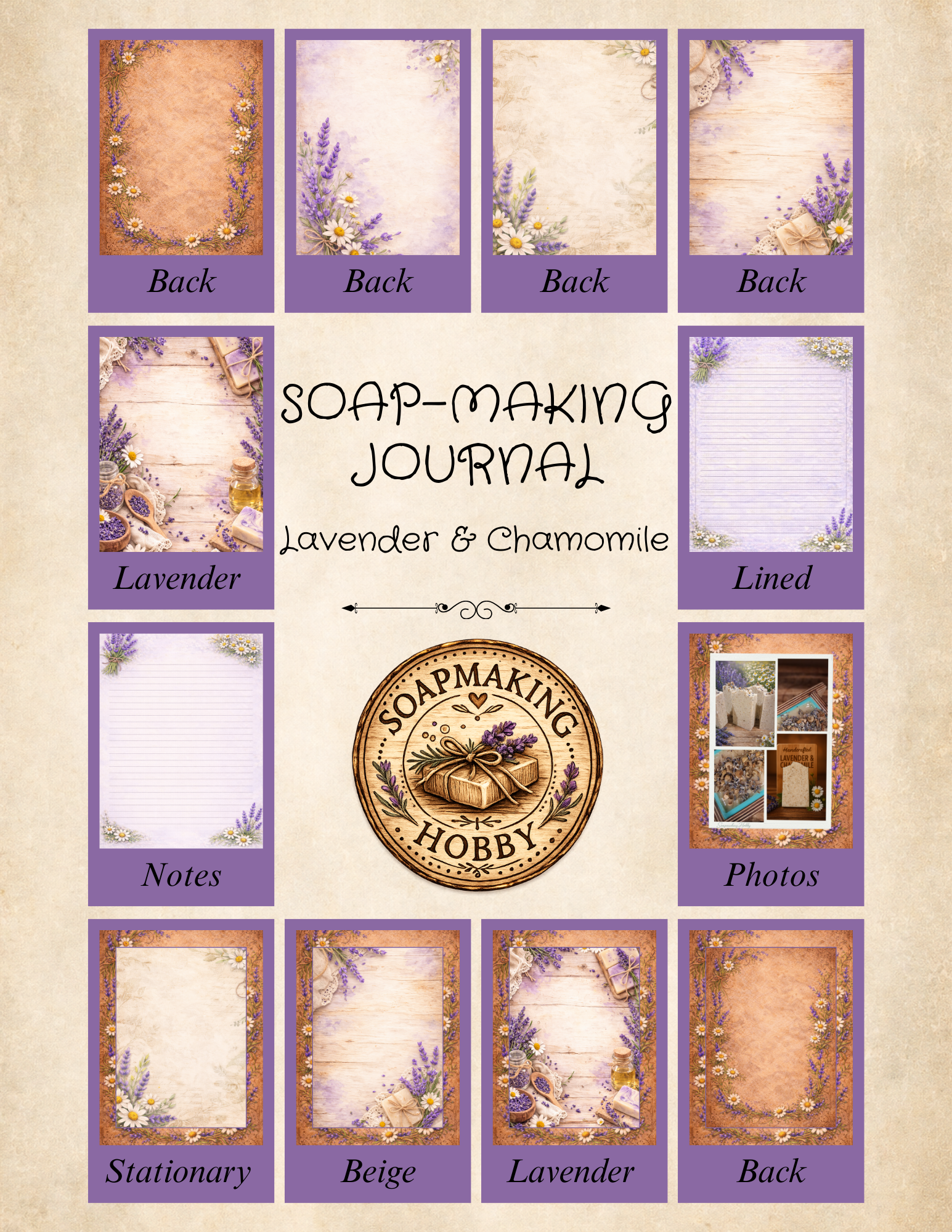 Lavender and Chamomile Soap Journal Pages