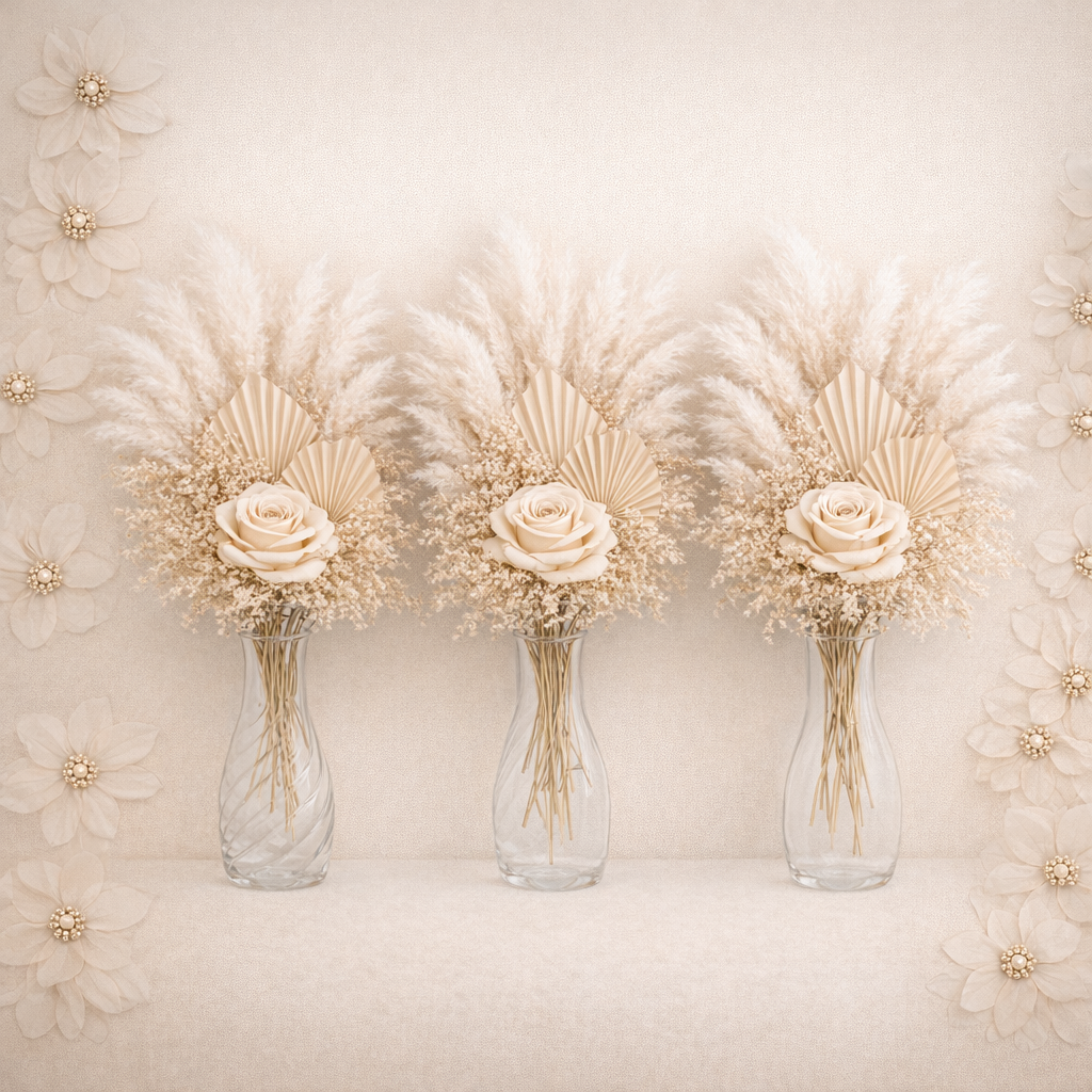 Elegant Neutral Dried Flower Bud Vase