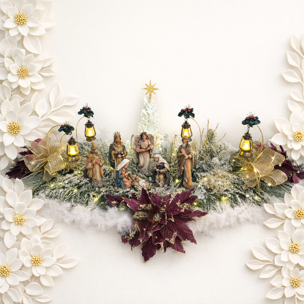 6-foot Illuminated Nativity Scene Centerpiece