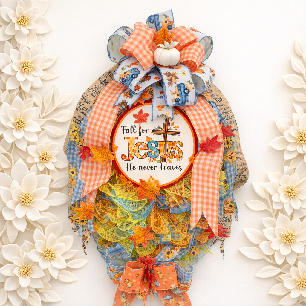 Fall for Jesus Autumn Door Wreath