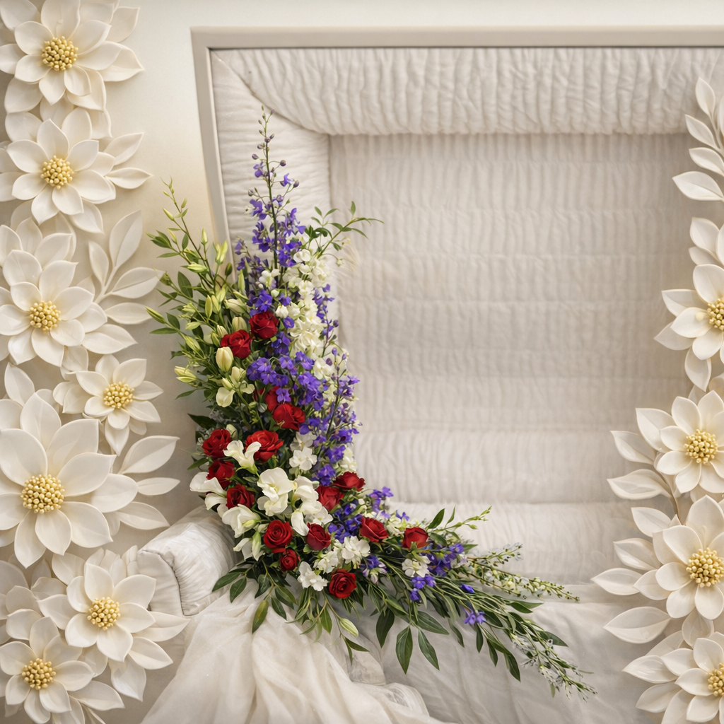 Elegant Funeral Casket Corner Spray