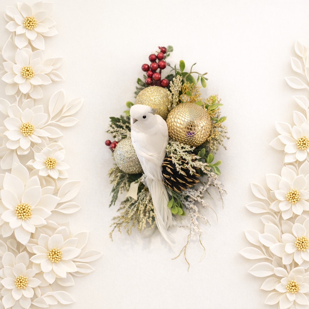 Festive Dove Holiday Wrist Corsage
