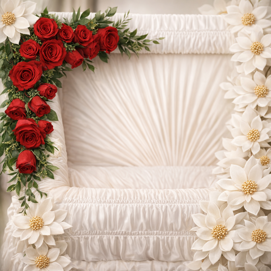 Elegant Floral Casket Corner