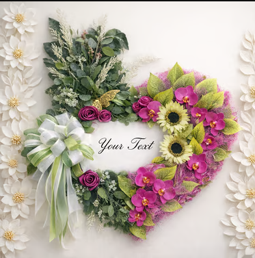 Floral Heart Wreath/Standing Memorial