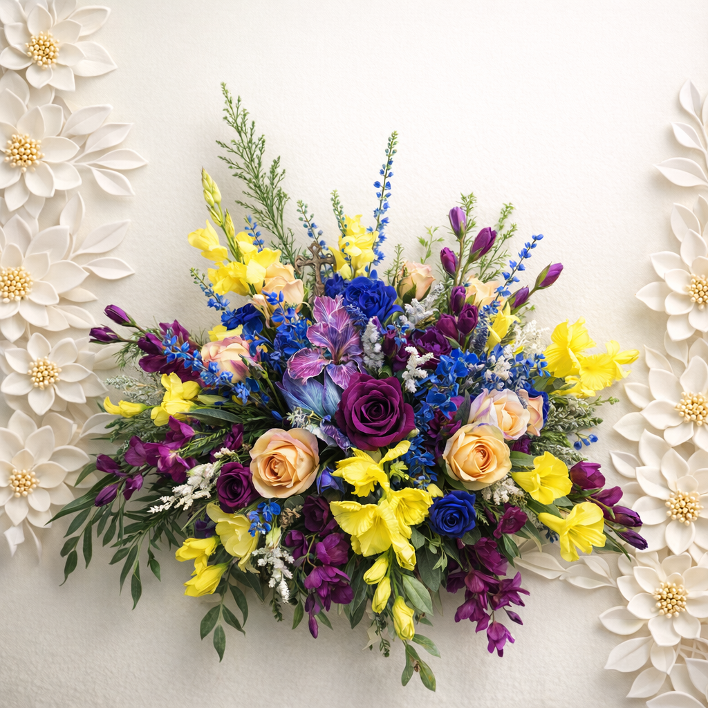 Vibrant Cemetery Flower Arrangement