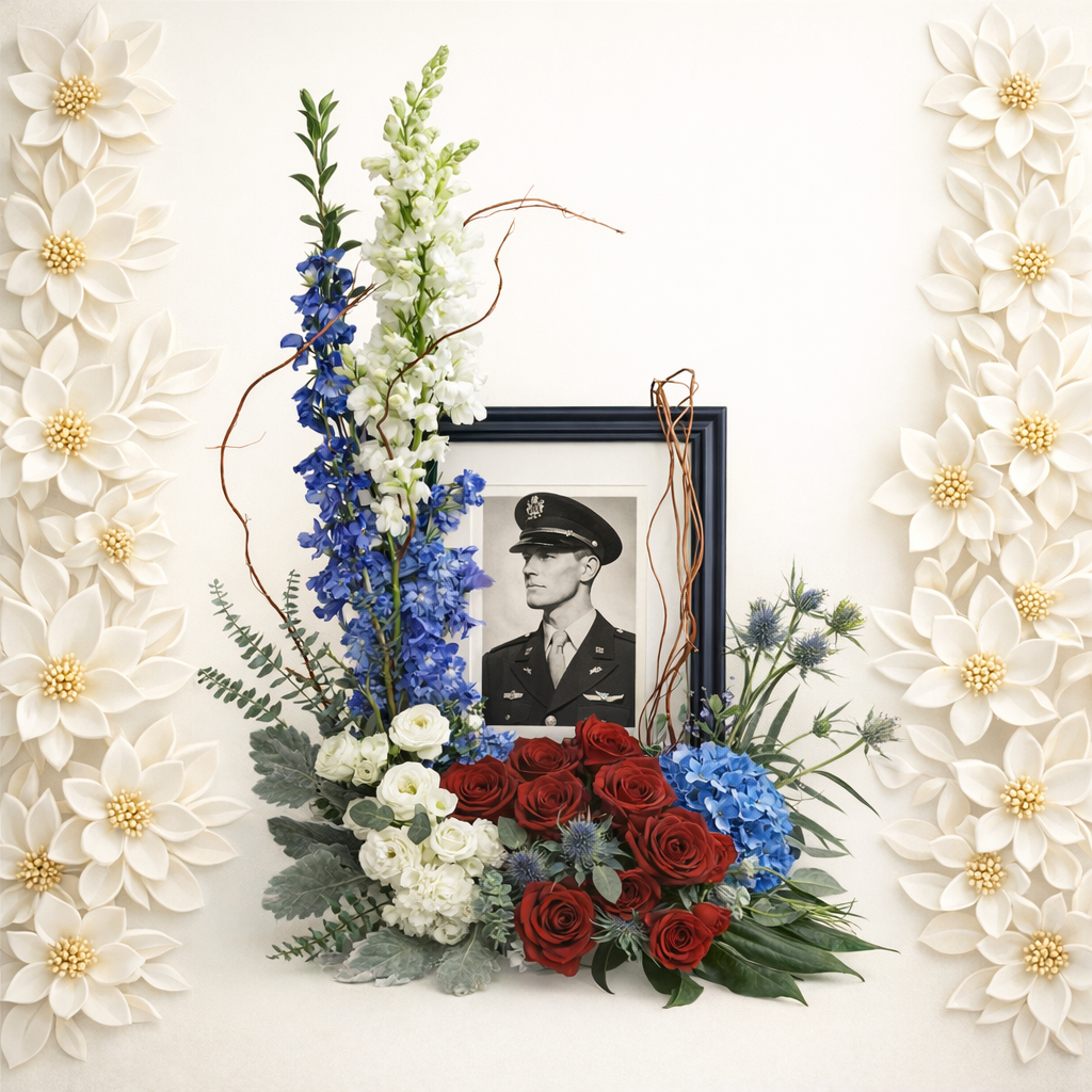 Memorial Photo Floral Arrangement