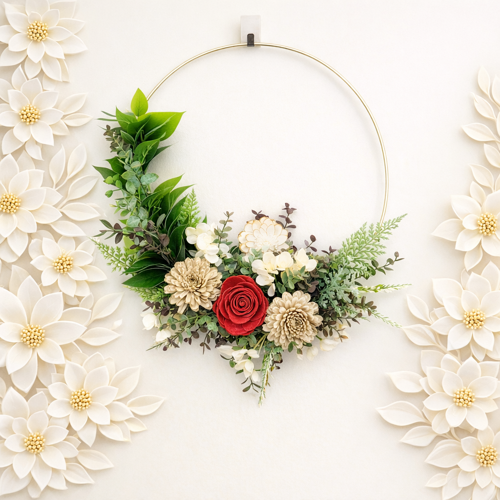 Floral Hoop Wall Wreath