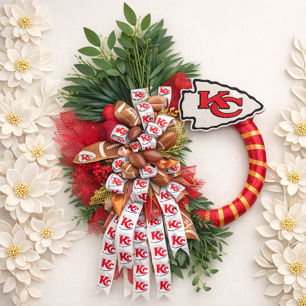 Kansas City Chiefs Football Wreath