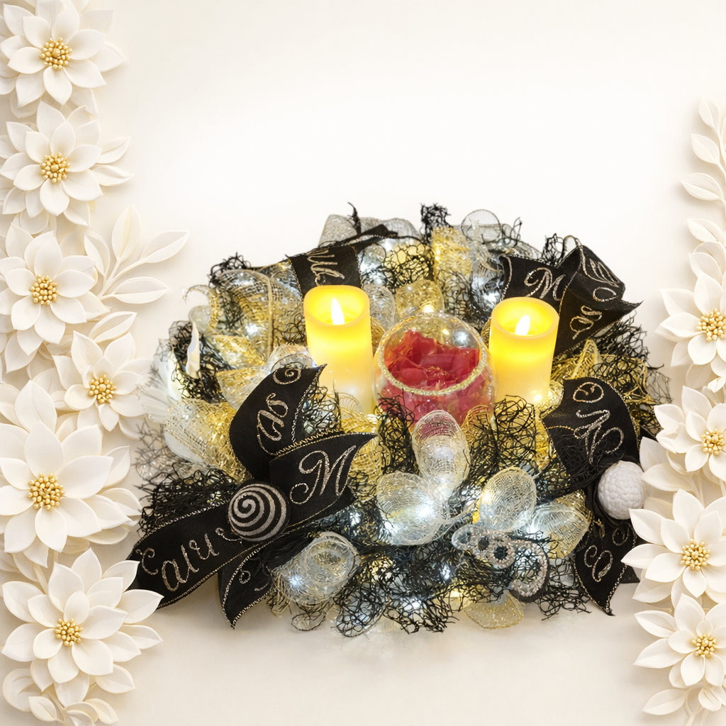 Elegant Holiday Candle Centerpiece