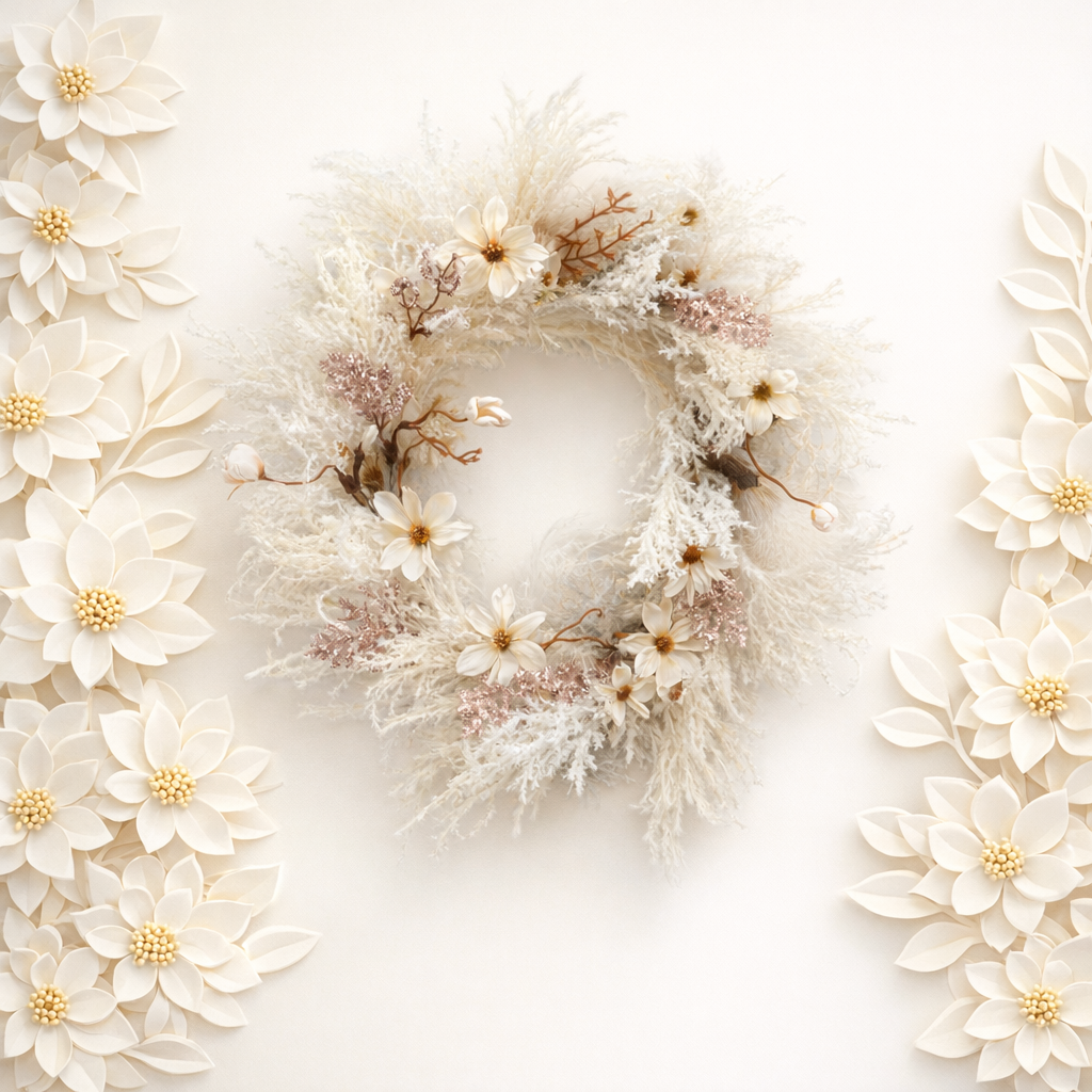 Elegant Winter Floral Wreath