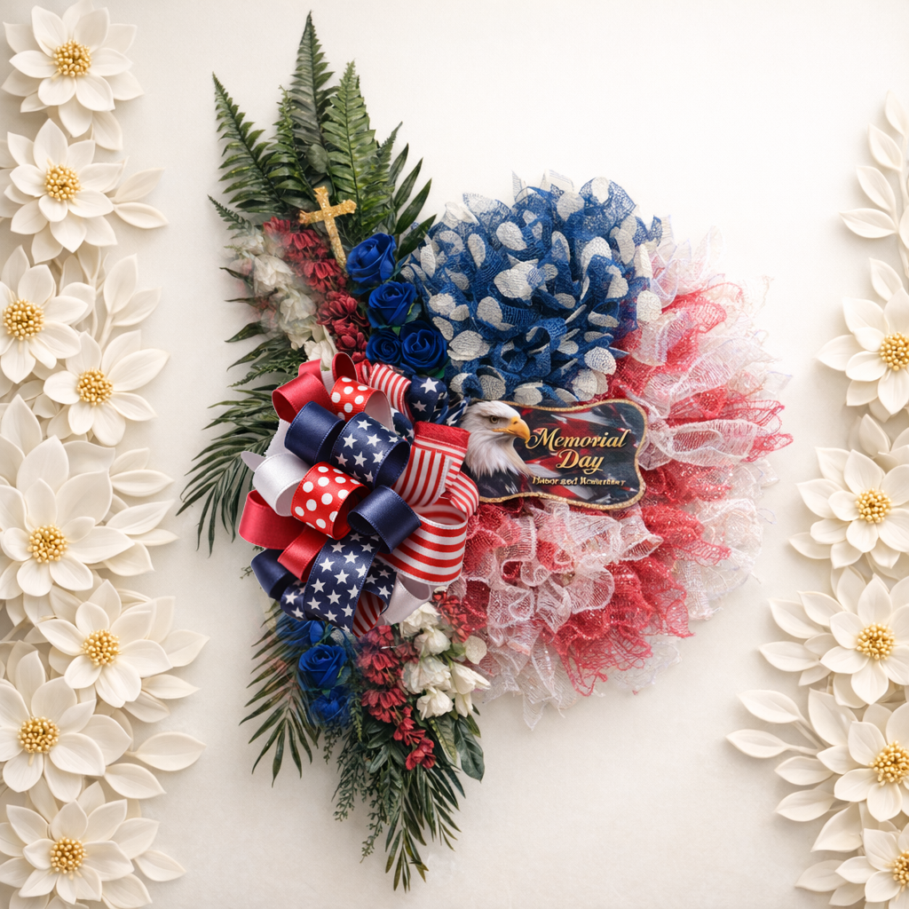 Patriotic Memorial Day Wreath