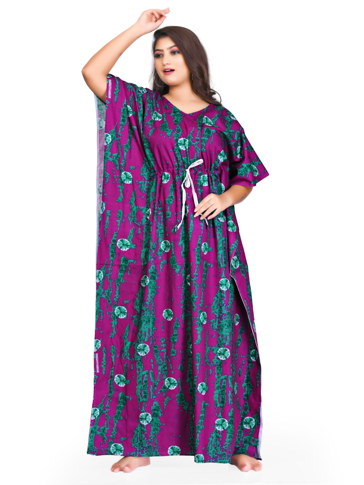 Floral Printed Cotton Kaftan