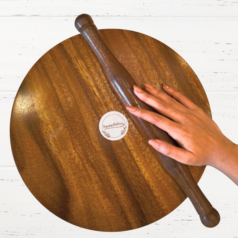 Wooden Roti Board & Rolling Pin Set