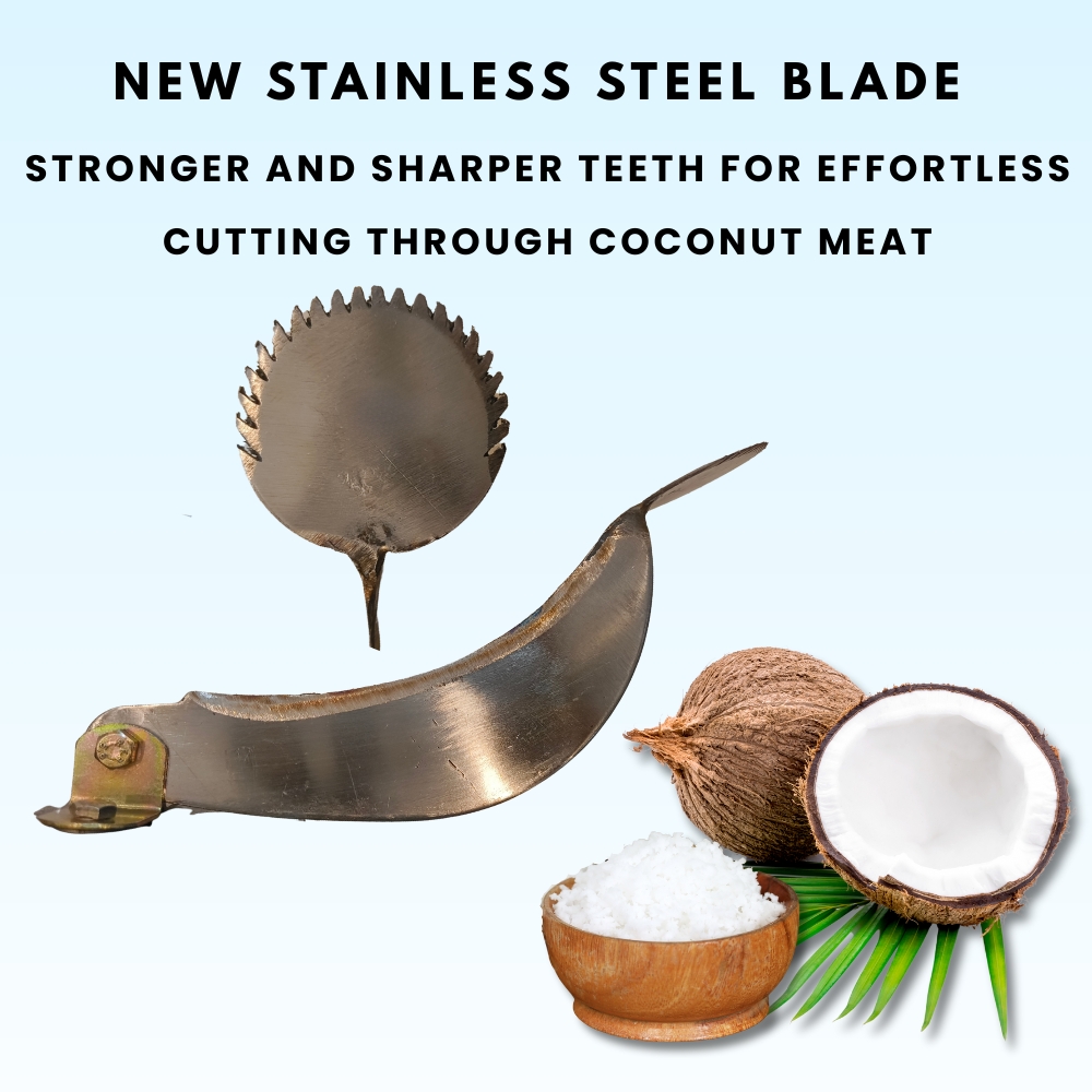 Traditional Wooden Coconut Scraper with Stainless Steel Blade