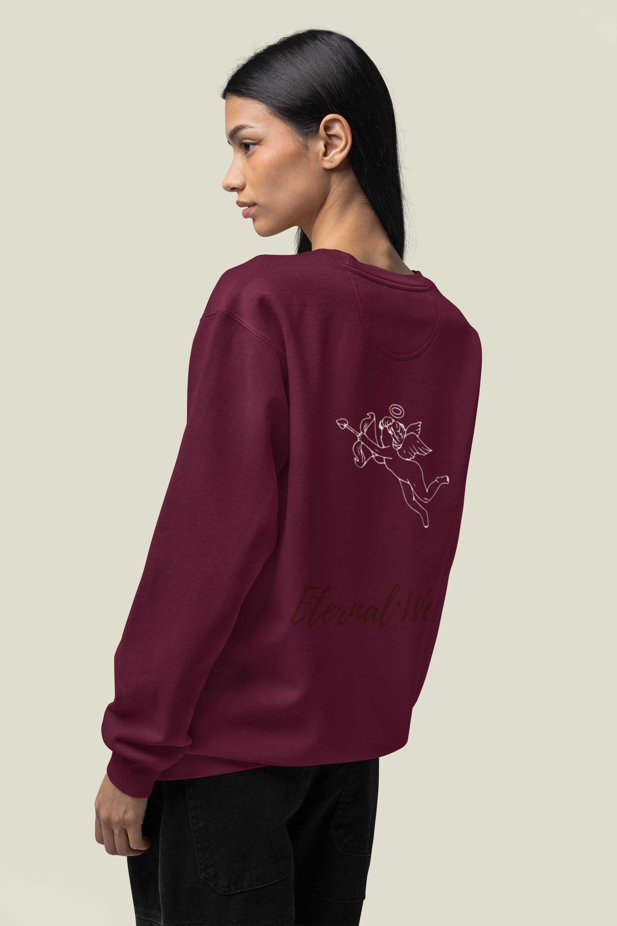 Sudadera cuello redondo (E·W Bordado) "Cupido"