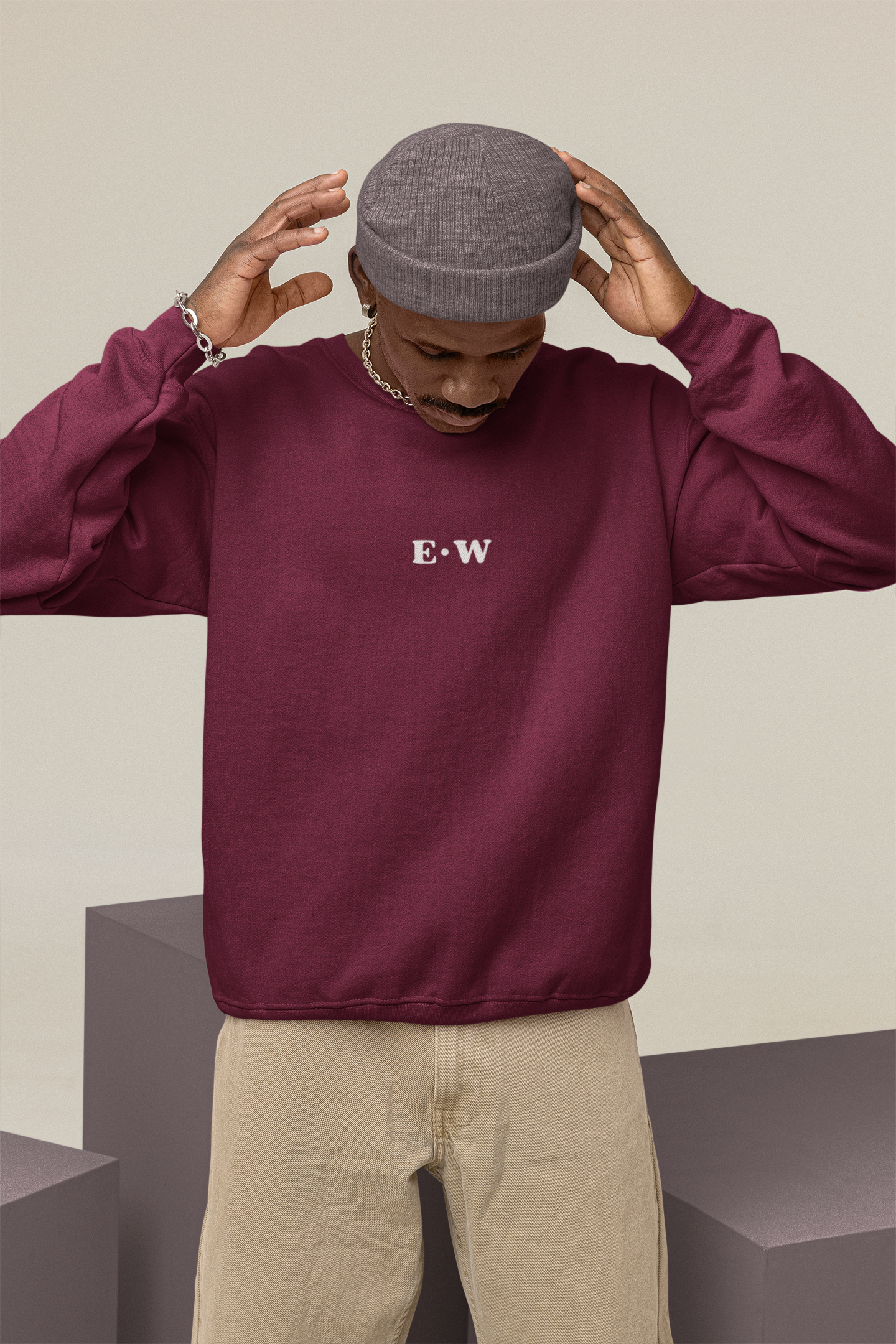 Sudadera cuello redondo (E·W Bordado) "Cupido"