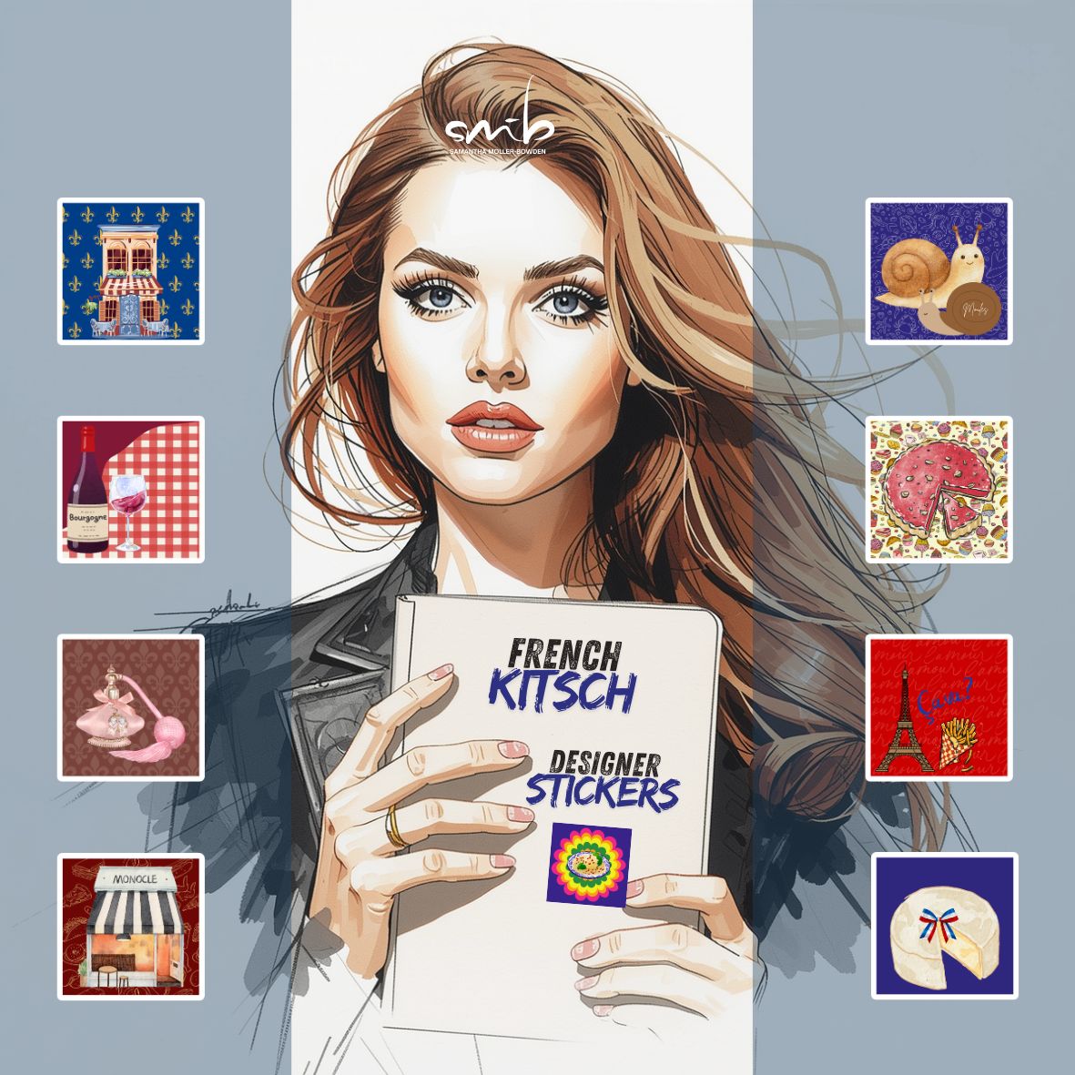 French Kitsch Designer Sticker Pack