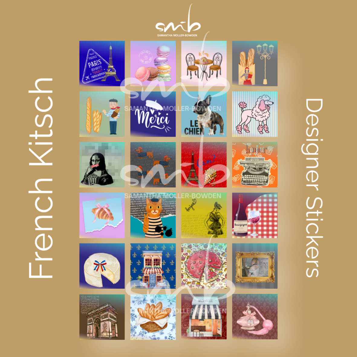 French Kitsch Designer Sticker Pack