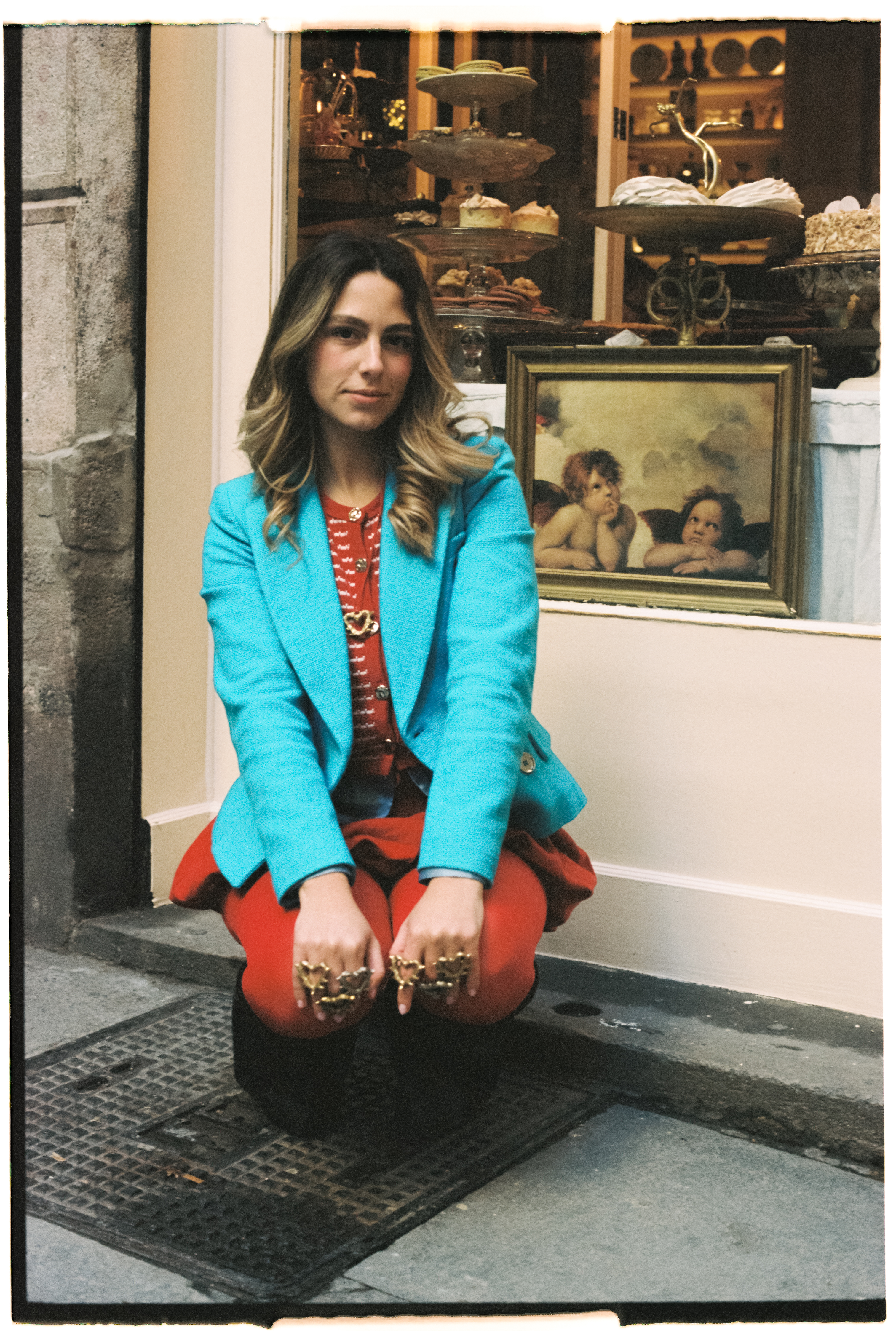 Colgante bronce corazón chorreado con pinches